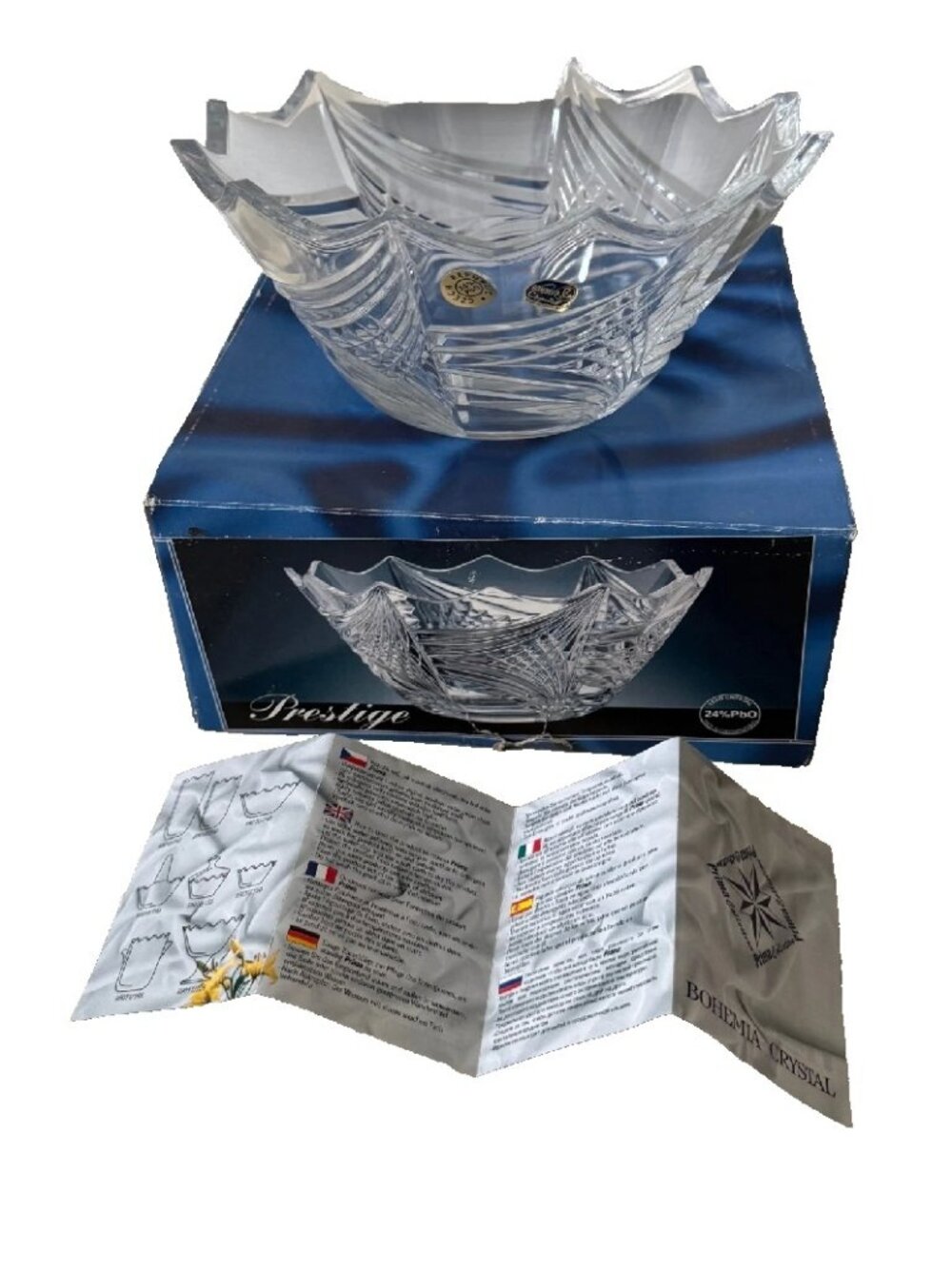 Prestige Schale Fruit Bowl, Sklo Bohemian Lead Crystal, 24% Pbo, Czech Republic